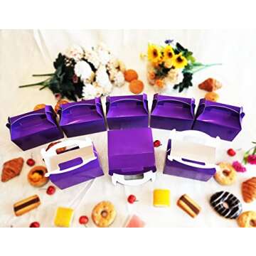 YUYNLEP 24 Packs Purple Treat Boxes for Every Celebration