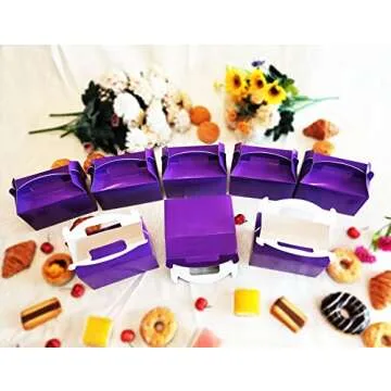 YUYNLEP 24 Packs Purple Treat Boxes for Every Celebration