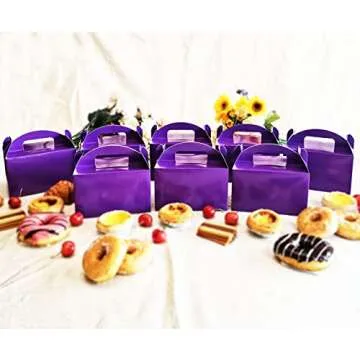 YUYNLEP 24 Packs Purple Treat Boxes for Every Celebration
