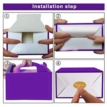YUYNLEP 24 Packs Purple Treat Boxes for Every Celebration