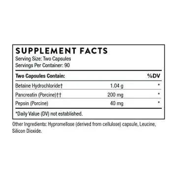 THORNE Multi Enzyme (Formerly B.P.P.) - Betaine, Pepsin, Pancreatin - Comprehensive Blend of Digesti...