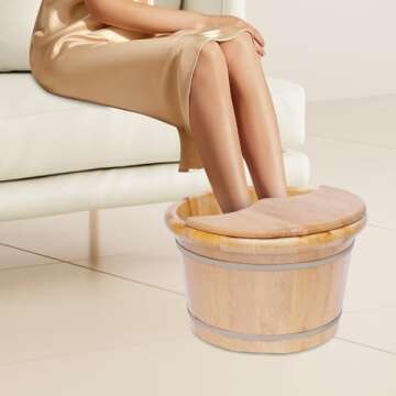 KONKENIE Wood Foot Bath Basin for Relaxation & Spa
