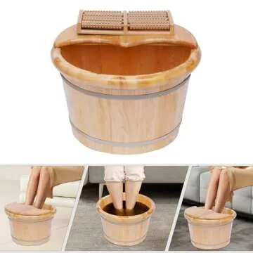 KONKENIE Wood Foot Bath Basin for Relaxation & Spa