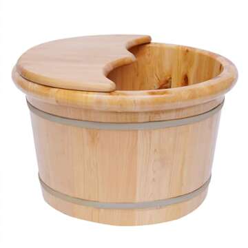 KONKENIE Wood Foot Bath Basin for Relaxation & Spa
