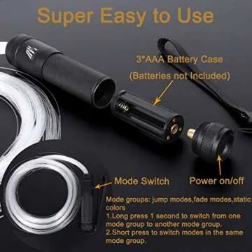 Fiber Optic Dance Whip for Raves and Parties - 2 Pack