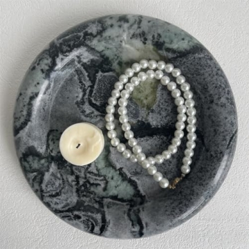 SAIDKOCC Marble Round Vanity Tray for Elegant Home Decor