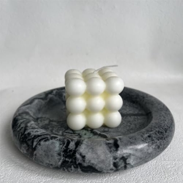 SAIDKOCC Marble Round Vanity Tray for Elegant Home Decor