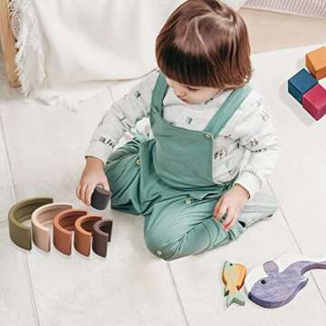 TOYHDAYO Rainbow Stacker Educational Silicone Toy