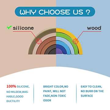 TOYHDAYO Rainbow Stacker Educational Silicone Toy