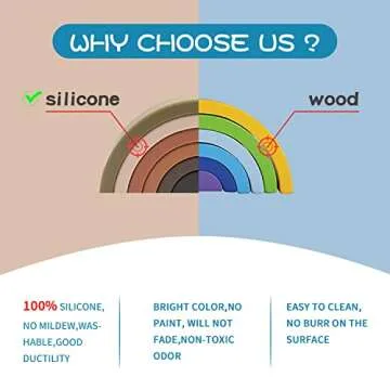 TOYHDAYO Rainbow Stacker Educational Silicone Toy