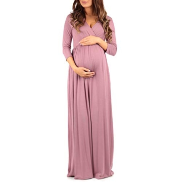 Stylish Mother Bee Maternity V-Neck Dress for Moms
