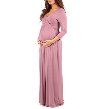 Stylish Mother Bee Maternity V-Neck Dress for Moms