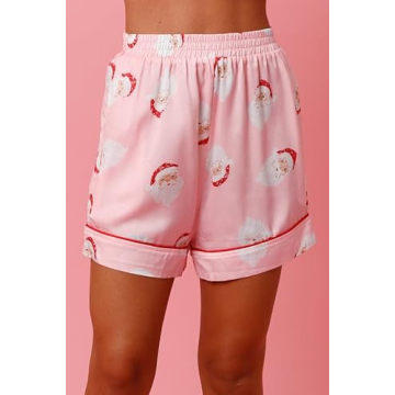 Christmas Pajamas Shorts Set for Women - Santa Claus Jammies
