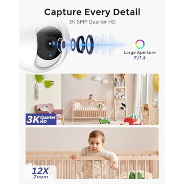 Indoor 3K 5MP Security Camera for Baby & Pets