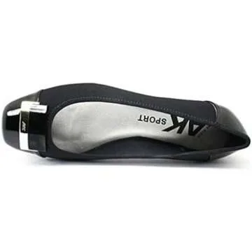 Anne Klein UNA Black Multi Fabric Slip-On Flats for Women