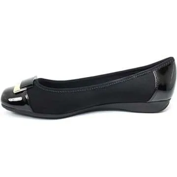 Anne Klein UNA Black Multi Fabric Slip-On Flats for Women