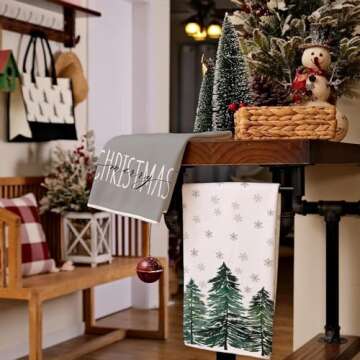 ARKENY Christmas Dish Towels for Festive Kitchen Decor