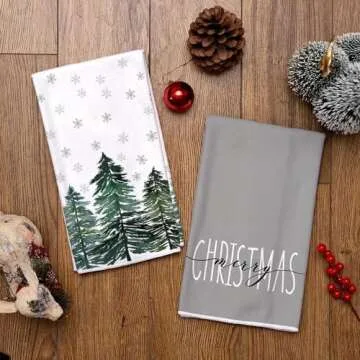 ARKENY Christmas Dish Towels for Festive Kitchen Decor