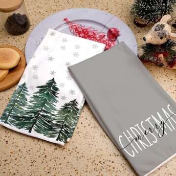 ARKENY Christmas Dish Towels for Festive Kitchen Decor