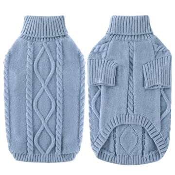 Dog Sweater Winter Puppy Clothes, Turtleneck Warm Soft Knit Cat Sweater, Pullover Christmas Holiday ...