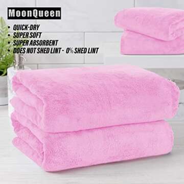 MOONQUEEN Quick Drying Microfiber Bath Towels Set