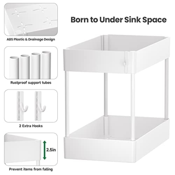 Efuytech Under Sink Organizer - Space Saving Storage Rack