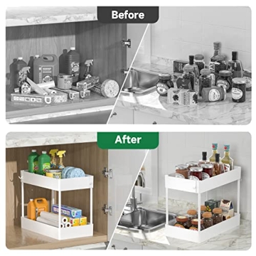 Efuytech Under Sink Organizer - Space Saving Storage Rack
