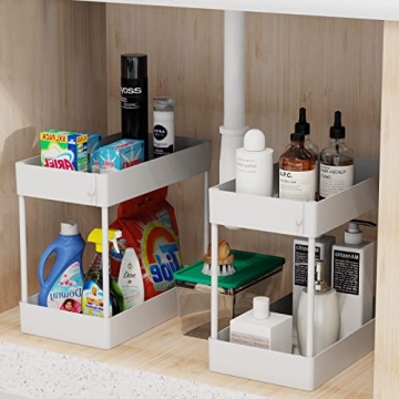 Efuytech Under Sink Organizer - Space Saving Storage Rack