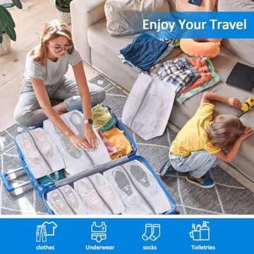 SelfTek Travel Shoe Bags: 3 Pack, Waterproof & Portable