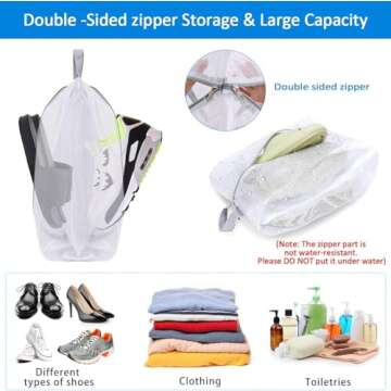 SelfTek Travel Shoe Bags: 3 Pack, Waterproof & Portable
