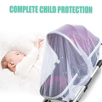 Mosquito Net for Stroller (2 Pack) - Durable Baby Stroller Mosquito Net - Perfect Bug Net for Strollers, Bassinets, Cradles, Playards, Pack N Plays and Portable Mini Crib (White) …