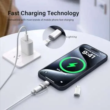 4 Pack Lightning to USB C Adapter for iPhone & Galaxy