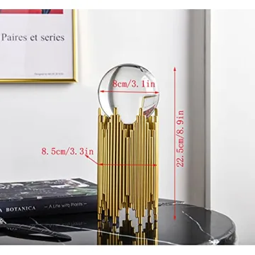E-isata Modern Decorative Crystal Ball with Iron Stand