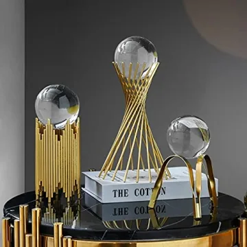 E-isata Modern Decorative Crystal Ball with Iron Stand