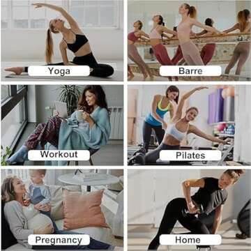 Pilates Socks with Grips for Women, Non-Slip Yoga Athletic Socks for Barre Ballet Barefoot Workout Hospital, 4 Pairs,S-M