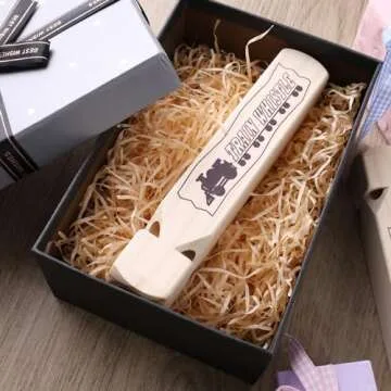 POPLAY 2PCS Wooden Train Whistles, Toy Wood Whistles 4 Tone 7.3" Train Whistle for Kids Birthday Party Favors Carnival Prize