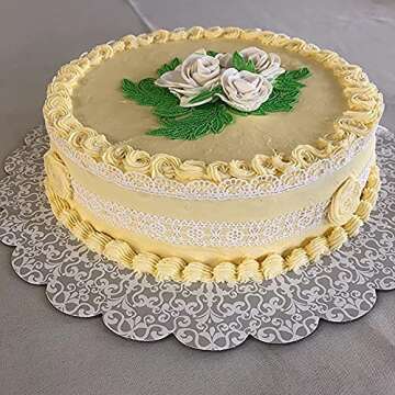 Hedume Set of 4 Sugar Edible Cake Silicone Fondant Impression Lace Mat, 15.5" Large Silicone Lace Mold, Fondant Lace Molds, Flower Pattern Molds Craft Tools for Cake Decorating