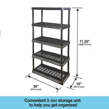 BLACK+DECKER 5-Tier Heavy Duty Storage Shelf - Durable & Stylish