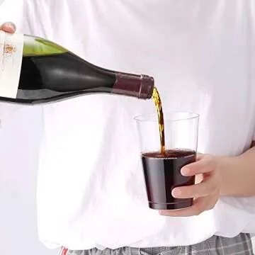 Jolly Chef 12 oz Clear Plastic Cups for Parties, 100 Pack