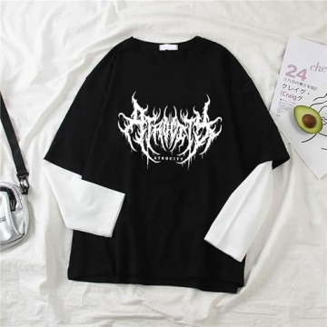Goth Shirt Unisex Long Sleeve Stylish Casual Wear