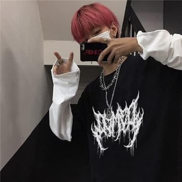 Goth Shirt Unisex Long Sleeve Stylish Casual Wear