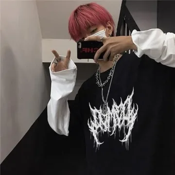 Goth Shirt Unisex Long Sleeve Stylish Casual Wear
