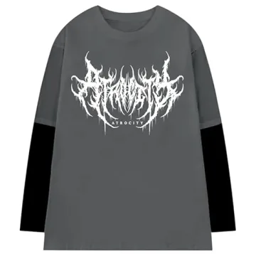 Goth Shirt Unisex Long Sleeve Stylish Casual Wear