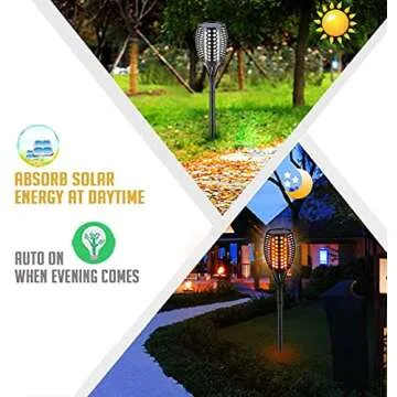 Aityvert Upgraded Larger Solar Torch Lights, Waterproof Outdoor Dancing Flames Lights, Flickering Flames Garden Lights, Landscape Decoration Pathway Patio Lights 43" 96 LED (2 Pack)