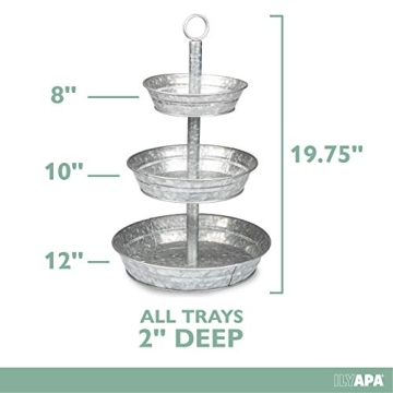 Ilyapa 3-Tier Serving Stand - Stylish Galvanized Tray