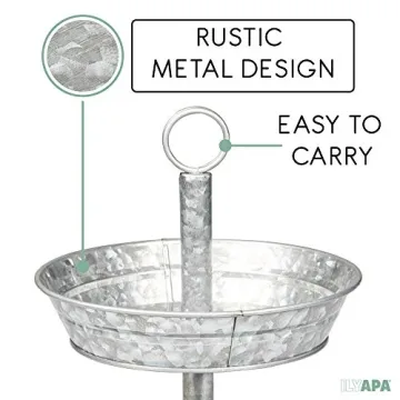 Ilyapa 3-Tier Serving Stand - Stylish Galvanized Tray