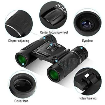 Compact POLDR 8x21 Binoculars for Travel and Sports