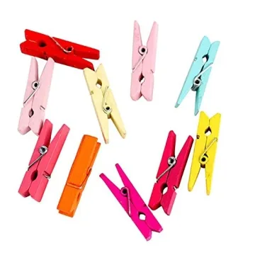 Mippein 100 pcs Mini Colored Clothespins for Crafts and More