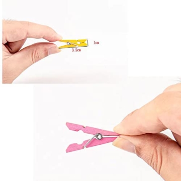 Mippein 100 pcs Mini Colored Clothespins for Crafts and More