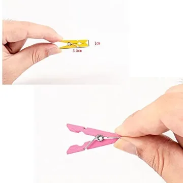 Mippein 100 pcs Mini Colored Clothespins for Crafts and More